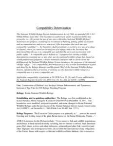 Oily fish / Sockeye salmon / Cook Inlet Aquaculture Association / Kenai River / Kenai National Wildlife Refuge / Trail Lakes / Title 16 of the United States Code / Coho salmon / National Wildlife Refuge / Fish / Salmon / Oncorhynchus