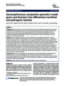 Microbiology / Antibiotics / Gram-negative bacteria / Stenotrophomonas maltophilia / Stenotrophomonas / Type three secretion system / Genomics / R gene / Transduction / Biology / Molecular biology / Xanthomonadales