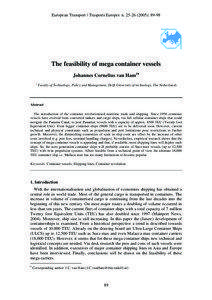 European Transport \ Trasporti Europei n[removed]): [removed]The feasibility of mega container vessels