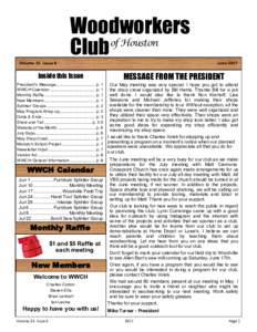 Woodworkers of Houston Club Volume 33 Issue 6  June 2017