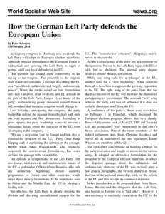 World Socialist Web Site  wsws.org How the German Left Party defends the European Union