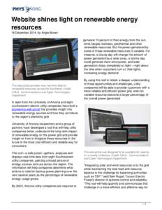 Website shines light on renewable energy resources
