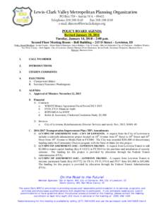 Lewis--Clark Vaalley Mettropolitaan Planniing Organ nization PO P Box 759 – Asotin WA A – 99402 Telephoone[removed]