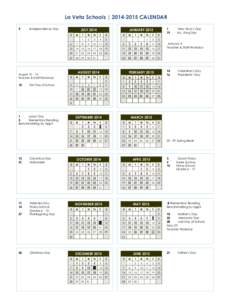 La Veta Schools | [removed]CALENDAR 4 Independence Day  JULY 2014