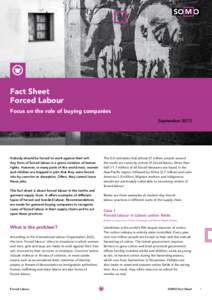 SO M O  Fact Sheet Forced Labour Focus on the role of buying companies September 2013