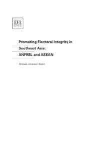 Promoting Electoral Integrity in Southeast Asia: ANFREL and ASEAN Vanessa Johanson Alpern  Contents