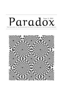 Paradox Issue 3, 2003 The Magazine of the Melbourne University Mathematics and Statistics Society  MUMS