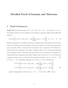Detailed Proof of Lemmas and Theorems  1 Proof of Lemma 2