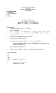 CAYUCOS SANITARY DISTRICT  200 Ash Ave.  P.O. Box 333, Cayucos, California 93430  (805) 995­3290  GOVERNING BOARD  R. Enns, President 