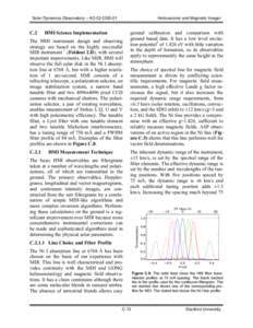 Solar Dynamics Observatory – AO 02-OSS-01  C.2 Helioseismic and Magnetic Imager