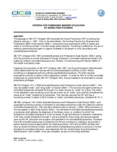 BUSINESS, CONSUMER SERVICES, AND HOUSING AGENCY • GOVERNOR EDMUND G. BROWN JR.  BOARD OF REGISTERED NURSING PO Box[removed], Sacramento, CA[removed]P[removed]F[removed] | www.rn.ca.gov Louise R. Bailey, M