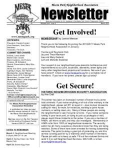 Mesta Park Neighborhood Association  Newsletter News and information for ALL residents of the Mesta Park Historic Preservation District March 2011