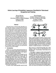 Online Learning of Probabilistic Appearance Manifolds for Video-based Recognition and Tracking Kuang-Chih Lee Computer Science University of Illinois, Urbana-Champaign Urbana, IL 61801