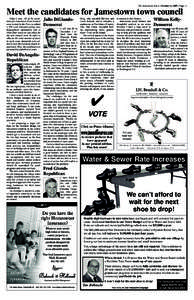 The Jamestown Press / October 4, [removed]Page 11  Meet the candidates for Jamestown town council Editor’s note: All of the candidates for Jamestown Town Council were invited by the Press to submit a 250 word statement g