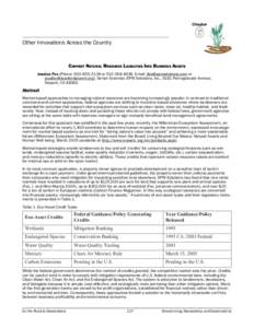 Chapter  Other Innovations Across the Country CONVERT NATURAL RESOURCE LIABILITIES INTO BUSINESS ASSETS Jessica Fox (Phone: or, Email:  or