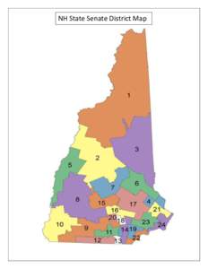 NH State Senate District Map  New Hampshire State Senators Democrats in Blue, Republicans in Red  Senate District 1