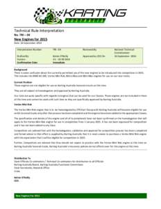 Technical Rule Interpretation No. TRI – 04 New Engines for 2015 Date: 26 September 2014