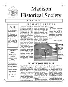 Madison Historical Society F A L L
