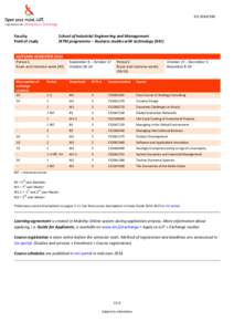 [removed]VM  Faculty Field of study  School of Industrial Engineering and Management