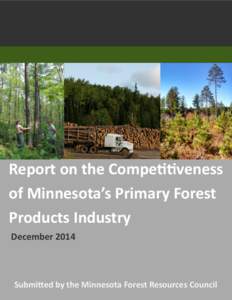 Report on the Competitiveness of Minnesota’s Primary Forest Products Industry December[removed]Submitted by the Minnesota