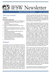 IFSW Newsletter ASIA & PACIFIC REGION This issue includes: Editorial News from round-about