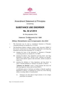 Microsoft Word - SoP Amendment[removed]of[removed]BoP[removed]substance use disorder - 26 March 2014.DOC