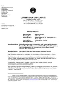 Members Rep. Kathy Richardson, Chairperson Rep. Ralph Ayres Rep. Ryan Dvorak Rep. Robert Kuzman Sen. Richard Bray, Vice-Chairperson