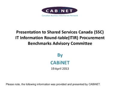 Presentation to Shared Services Canada  Procurement