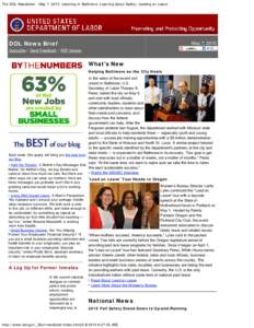 The DOL Newsletter - May 7, 2015: Listening in Baltimore; Learning about Safety; Leading on Leave