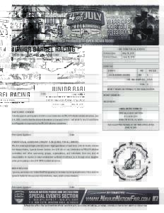 JUNIOR BARREL RACING  • ONE FORM FOR ALL EVENTS ENTRY/WAIVER FORM - 17 & UNDER ONLY