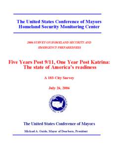 Five Years Post 9/11, One Year Post Katrina: The state of America’s readiness