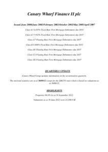 Canary Wharf Finance II plc Issued June 2000/June 2001/February 2002/October 2002/May 2005/April 2007 Class A1 6.455% Fixed Rate First Mortgage Debentures due 2033 Class A3 5.952% Fixed Rate First Mortgage Debentures due