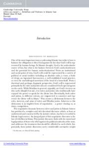 Cambridge University Press[removed]1 - Rebellion and Violence in Islamic Law Khaled Abou El Fadl Excerpt More information