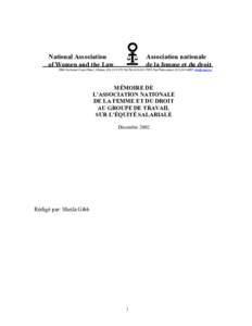 National Association of Women and the Law Association nationale de la femme et du droit