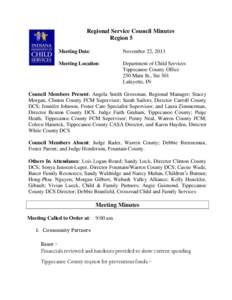 Regional Service Council Minutes Region 5 Meeting Date: November 22, 2013