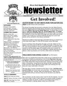 Mesta Park Neighborhood Association  Newsletter News and information for ALL residents of the Mesta Park Historic Preservation District April 2014