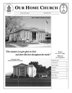 OUR  HOME  CHURCH Volume 48, Number 9 September[removed]FIRST PRESBYTERIAN CHURCH