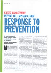 TECHNICAL  CRISIS MANAGEMENT: MOVING THE EMPHASIS FROM  RESPONSE TO