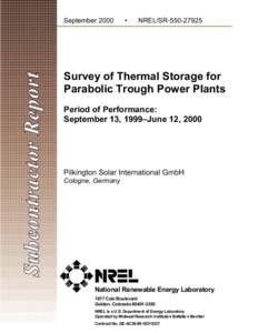 Survey of Thermal Storage for Parabolic Trough Power Plants