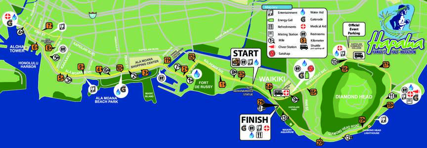 Honolulu Half course map -horizontal 2017