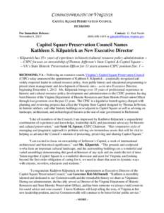 Microsoft Word[removed]News Release - Kilpatrick Named New CSPC Executive Director.docx