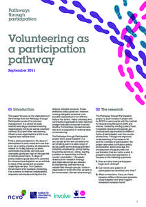 Pathways through participation Volunteering as a participation