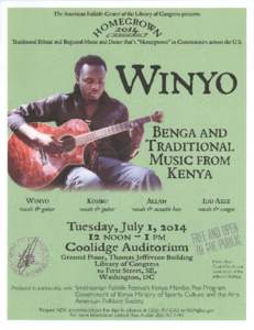 Winyo: Benga and Traditional Music from Kenya