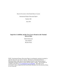 Imperfect Credibility and the Zero Lower Bound on the Nominal Interest Rate