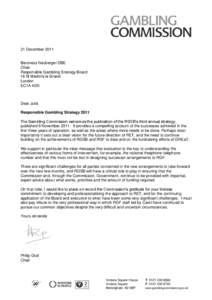 Gambling Commission response to the RGSB Strategy - November 2011