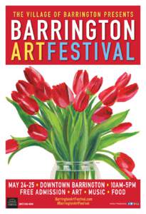 Cuevas  MAY 24-25 • DOWNTOWN BARRINGTON • 10AM-5PM FREE ADMISSION • ART • MUSIC • FOOD BarringtonArtFestival.com #BarringtonArtFestival