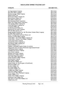 Microsoft Word - REGULATED SEWER UTILITIES LIST.doc