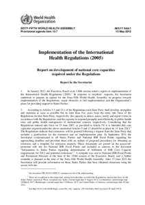 United Nations / Health / United Nations Development Group / International Health Regulations / Emergency management / Capacity development / Pan American Health Organization / Public health emergency / Capacity building / World Health Organization / Public health / Development