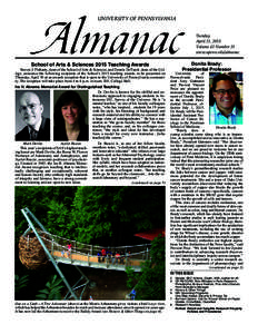 UNIVERSITY OF PENNSYLVANIA Tuesday April 21, 2015 Volume 61 Number 31 www.upenn.edu/almanac