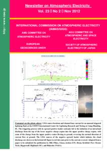 http://www.icae.jp  Newsletter on Atmospheric Electricity Vol. 23  No 2